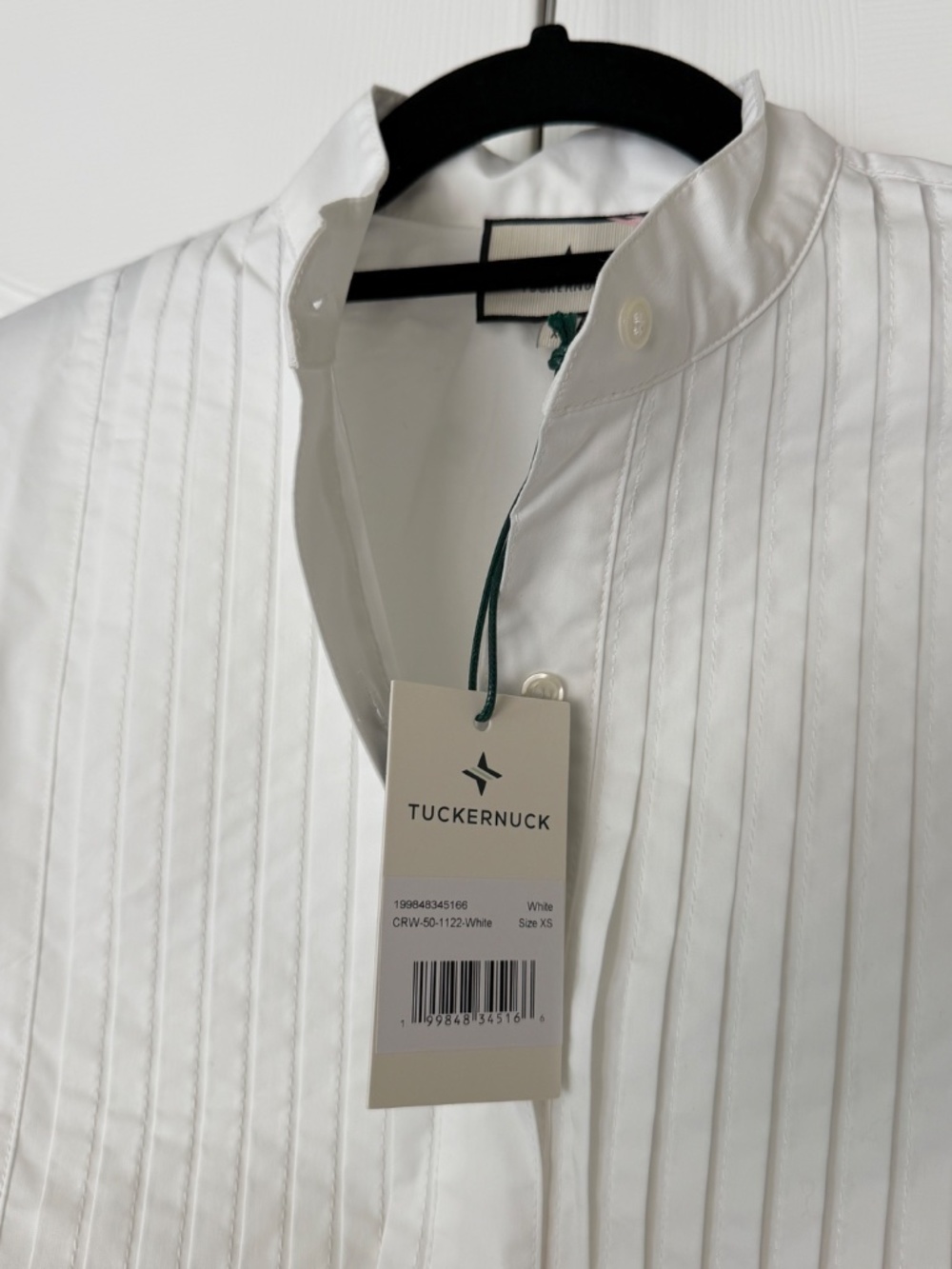BRAND NEW Tuckernuck White Cotton Poplin Pintuck Avery Shirt - Picture 7 of 8
